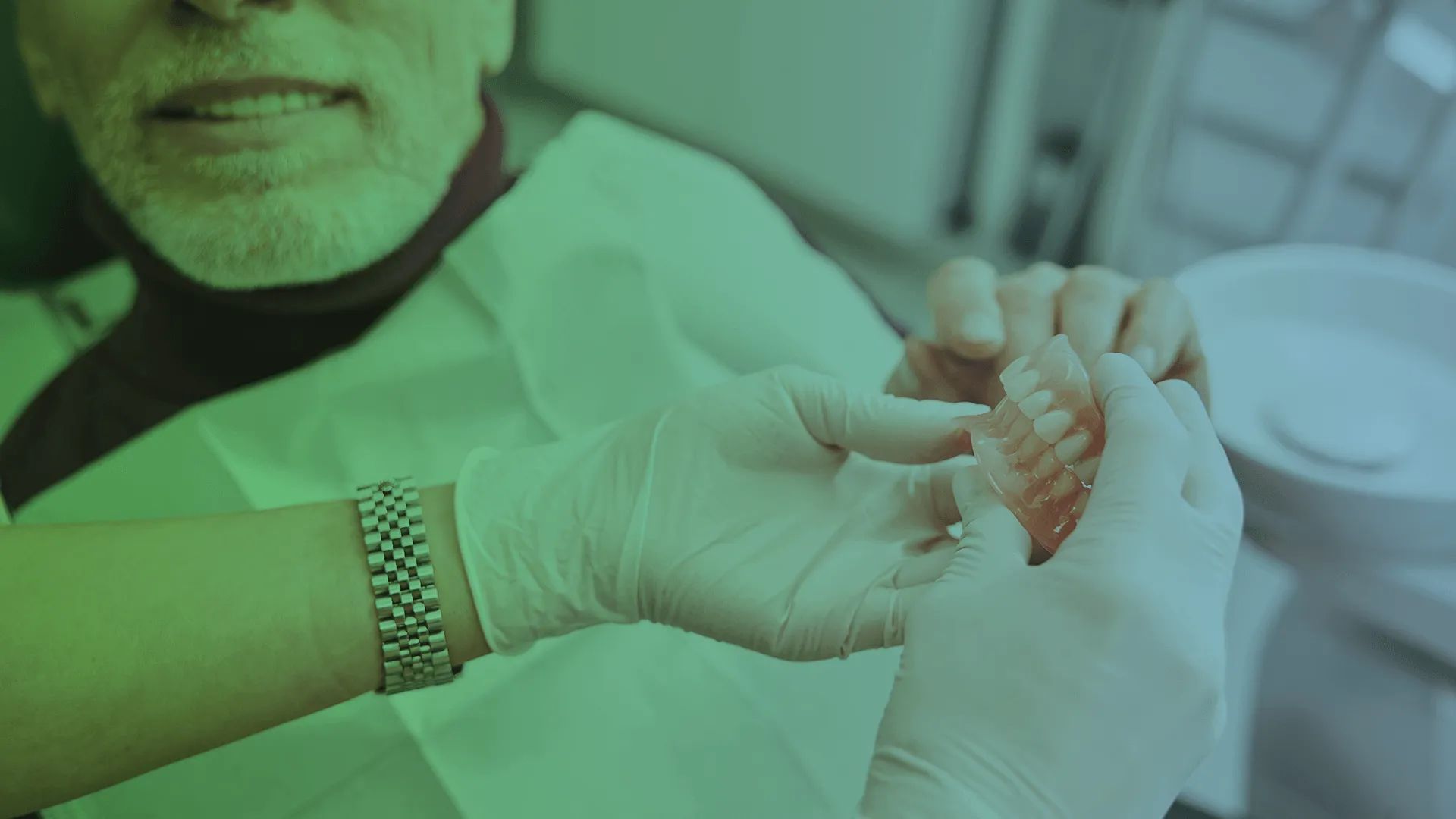 Image of person showing dentures